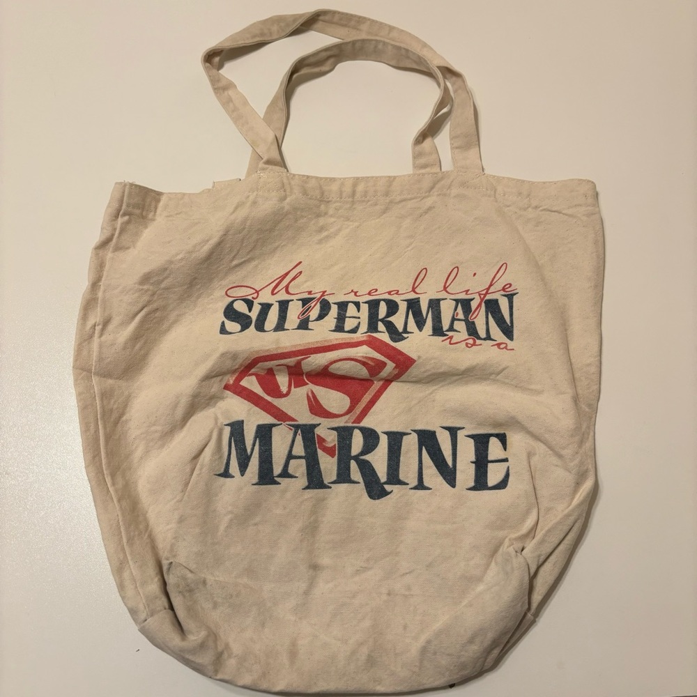 US Marine “my Real Life Superman is a US Marine” tote